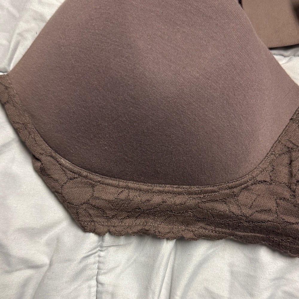 Aerie Purple Lace Trim Wireless T-Shirt Bra 38DD